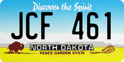 ND license plate JCF461