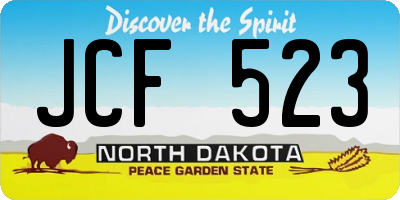 ND license plate JCF523
