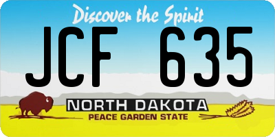ND license plate JCF635