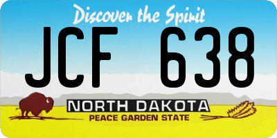 ND license plate JCF638