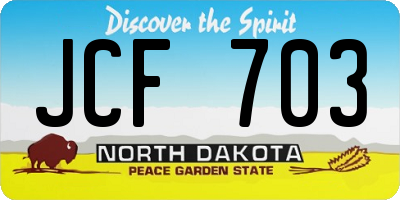 ND license plate JCF703