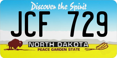 ND license plate JCF729