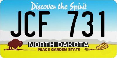 ND license plate JCF731