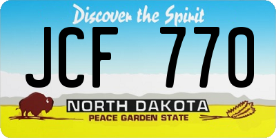 ND license plate JCF770