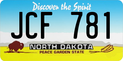 ND license plate JCF781