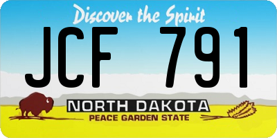 ND license plate JCF791