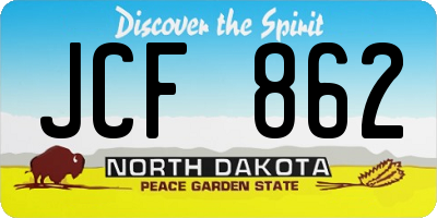 ND license plate JCF862