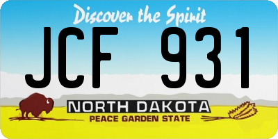 ND license plate JCF931