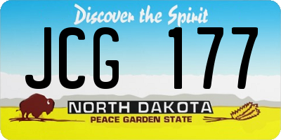 ND license plate JCG177