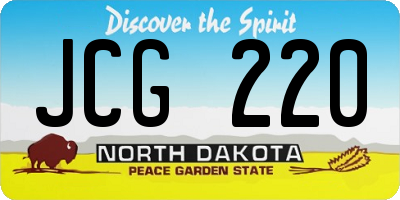 ND license plate JCG220