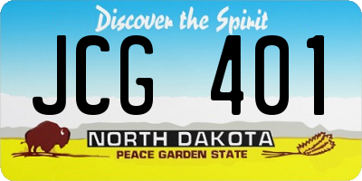 ND license plate JCG401