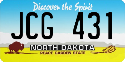 ND license plate JCG431