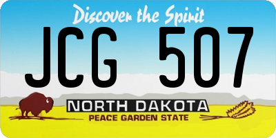 ND license plate JCG507