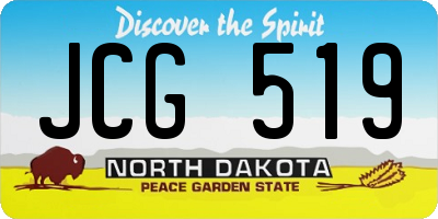 ND license plate JCG519