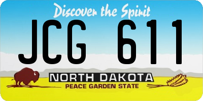 ND license plate JCG611