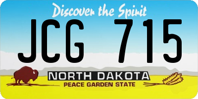 ND license plate JCG715