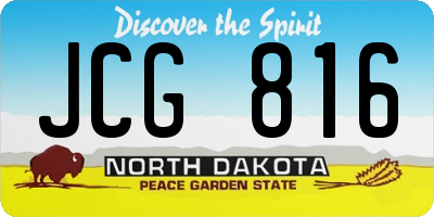 ND license plate JCG816