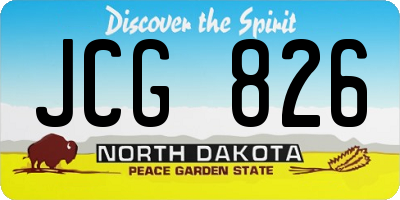 ND license plate JCG826