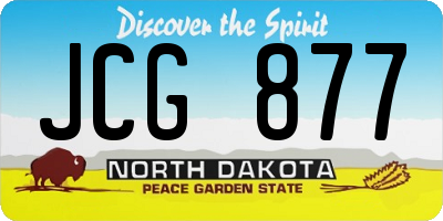 ND license plate JCG877