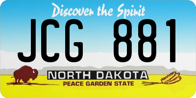 ND license plate JCG881