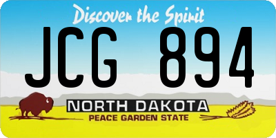 ND license plate JCG894