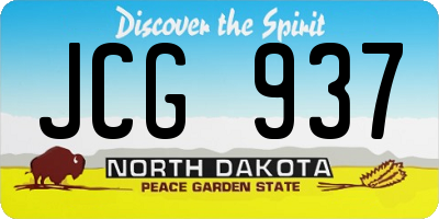 ND license plate JCG937