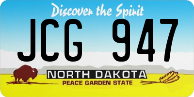 ND license plate JCG947