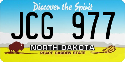 ND license plate JCG977