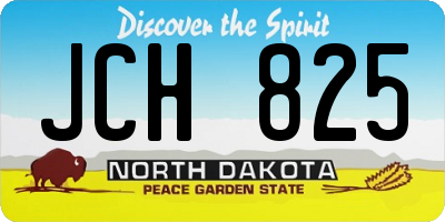ND license plate JCH825