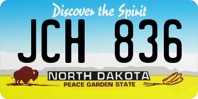 ND license plate JCH836