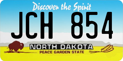 ND license plate JCH854