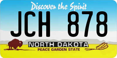 ND license plate JCH878