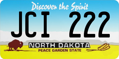 ND license plate JCI222