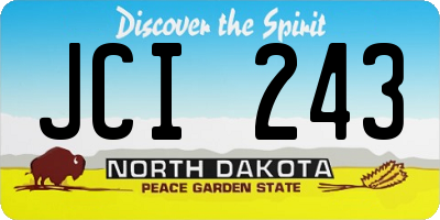 ND license plate JCI243