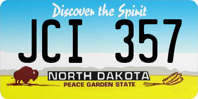 ND license plate JCI357