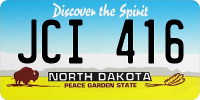 ND license plate JCI416