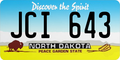 ND license plate JCI643