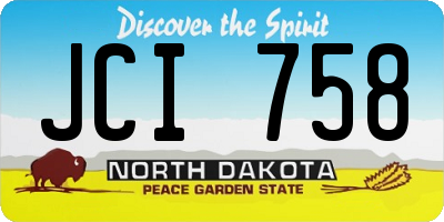ND license plate JCI758