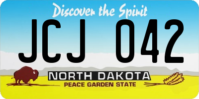 ND license plate JCJ042