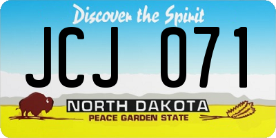 ND license plate JCJ071