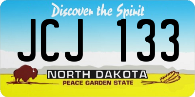 ND license plate JCJ133
