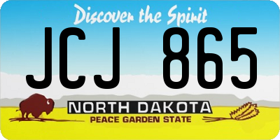 ND license plate JCJ865
