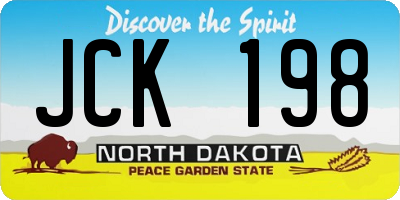 ND license plate JCK198