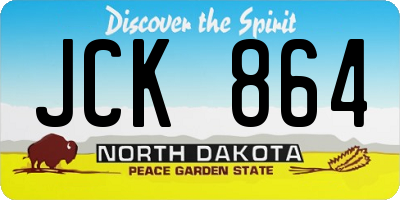 ND license plate JCK864