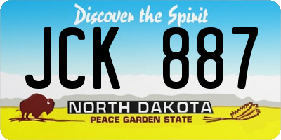 ND license plate JCK887