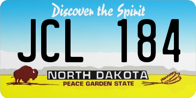 ND license plate JCL184