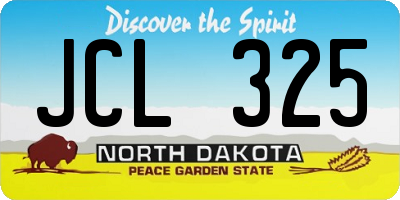 ND license plate JCL325
