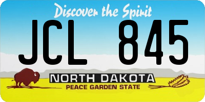 ND license plate JCL845