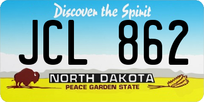 ND license plate JCL862