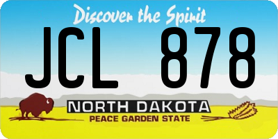 ND license plate JCL878